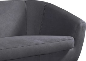 Trojmiestna pohovka Olivio, tmavo šedá zamatová látka