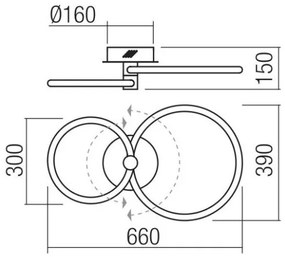 Redo 01-2221 - LED stmievateľné stropné svietidlo SPELL LED/32W/230V biela