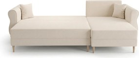 Rozkladacia obojstranná sedacia súprava do L SILVIANO 230x140 cm, krémová