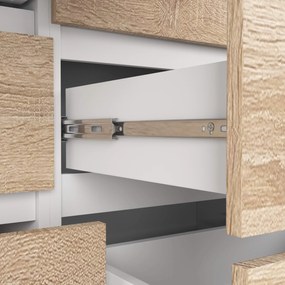 Komoda Kuba 120 cm 8 zásuviek biela/sonoma