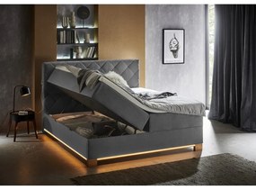 Sivá boxspring posteľ s úložným priestorom 180x200 cm Messina – Meise Möbel