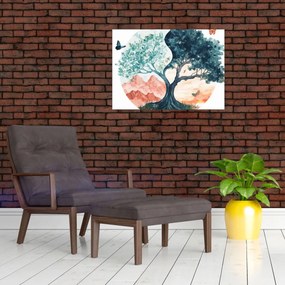Obraz – Akvarelový strom plný života (70x50 cm)