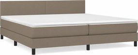 vidaXL Kontinentálna posteľ s matracom, taupe, tkanina, 200 x 200 cm