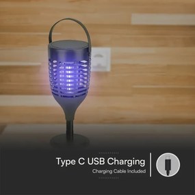 LED Solárny lapač hmyzu LED/1,3W/3,7V IP24 20 m²