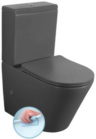 Sapho Sapho, PACO kombi WC, Rimless, spodný/zadný odpad, sivá mat, PC1012WRGR