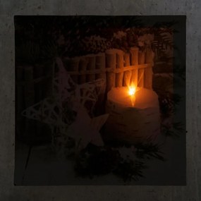 Nexos 86704 Nástenná maľba zimné zátišie, 1 LED, 30 x 30 cm