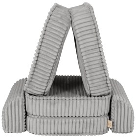MeowBaby® Churros detská pohovka Basic, Moon Dust Grey
