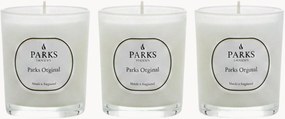 Ručne vyrobené vonné sviečky Parks Original (Lemon, Lavander & Amber), 3 ks