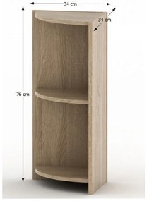 Rohová knižnica TEMPO ASISTENT 014, dub sonoma
