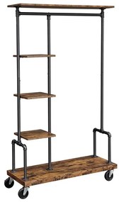 Mobilný stojanový vešiak LINEA hnedý/čierny