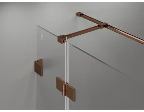 Mexen Lunar T, výklopný sprchový kút pravý 135 x 100 cm, 8mm číre sklo, profil ružové zlato, 834T-135-100-60-00-P