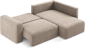 Béžová ženilková rozkladacia/s úložným priestorom rohová pohovka (pravý roh/do L) Kona – Makamii
