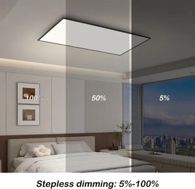 Brilagi - LED stmievateľné stropné svietidlo SLIMFRAME LED/80W/230V 120x60 cm čierne + diaľkové ovládanie