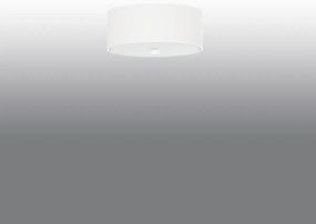 Stropné svietidlo Skala, 1x biele textilné tienidlo, (biele sklo), (fi 30 cm)
