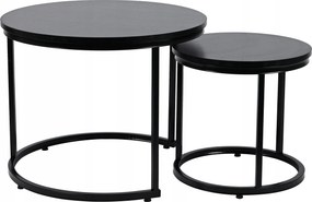 Dekorstudio Set 2ks čiernych kávových stolíkov LOFT DUO 60/40cm