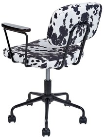 Zamatová kancelárska stolička čierna/biela ALGERITA Beliani
