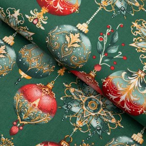 Biante Vankúš valec bonbon Sandra SA-529 Vianočné banky na zelenom 15x80 cm