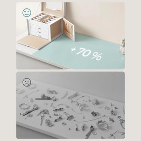 Šperkovnica, organizér na šperky so 4 úrovňami, uzamykateľná, biela