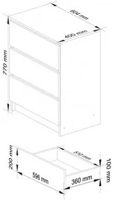 Komoda K60 3S - biela