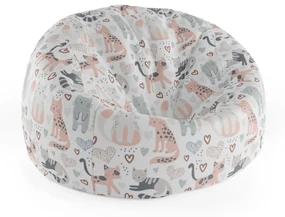 Sablio Sedací vak Cocoon Malované kočičky - 75 x 45 x 35 cm