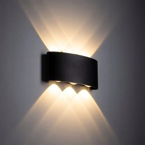 LED Vonkajšie nástenné svietidlo ARROW 6xLED/1W/230V IP54 čierna