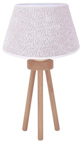 Duolla - Stolná lampa BOUCLE 1xE27/15W/230V pr. 28 cm biela/drevo