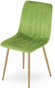 Svetlozelená zamatová stolička LAVA