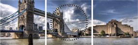 Obraz - Tower Bridge v Londýne (s hodinami) (90x30 cm)
