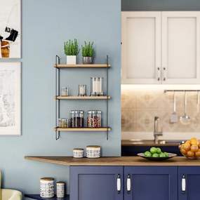 Poschodová polica v dekore duba v prírodnej farbe 40 cm Pulalis – Kalune Design