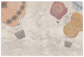 Obraz - Balóny nad mestom, teplé tóny (90x60 cm)