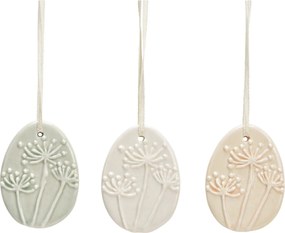 Závesné porcelánové vajíčko FLORIS - viac farieb Farba: Krémová