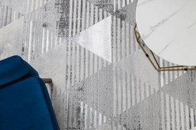 Koberec LIRA E1627 Trojuholníky geometrický, štrukturálny, glamour - sivý