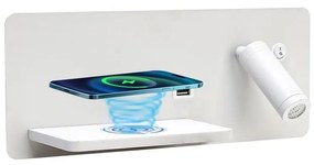 Immax 08286L-LED Nástenné sviet. s pol., USB a bezdr. nab. LED/3W/230V + LED/3W