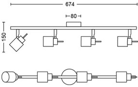 Philips - Bodové svietidlo MERANTI 4xGU10/35W/230V čierna
