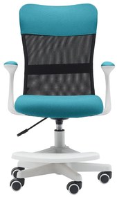 Detská stolička Neoseat MONKEY WHITE s podnožou — látka, biela / tyrkysová