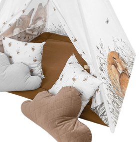 Detský indiánsky stan teepee LÍŠKA s podložkou a vankúšikmi