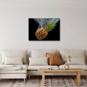 Sklenený obraz ananásu vo vode (70x50 cm)