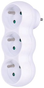 SOLIGHT Rozbočovač s podperou, 3 x 10A, biela