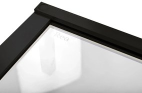 Rea Hugo Double, 2-krídlový sprchovací kút 100 (dvere) x 90 (dvere) x 200 cm, 6mm číre sklo, čierny profil, KPL-45234
