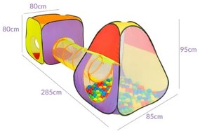 InternetovaZahrada Detský stan s tunelom a loptičkami