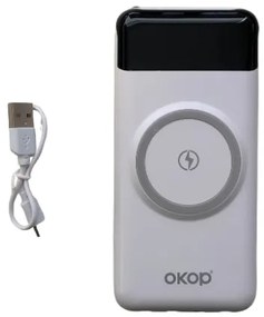 Rýchlonabíjacia powerbanka OKOP KP-711 so štyrmi káblami - 10000mAh - Biela