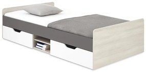 Posteľ 120 Remo RM16 dub wilton/biela/antracit