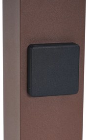 Priemyselný vonkajší stĺpik hrdzavo hnedej farby s dymovým sklom 50 cm so súmrakovým senzorom - Dánsko