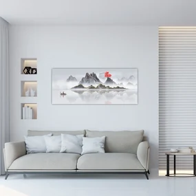 Obraz - Hory v hmle (120x50 cm)