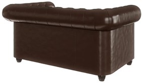 Tmavohnedá pohovka z imitácie kože 148 cm York - Ropez