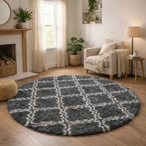 Protišmykový koberec DECOR sivý kruh