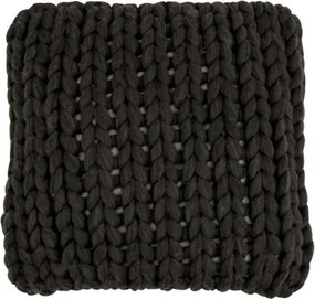 Pletený šedý vankúš Tricot dark grey - 40 * 40 cm