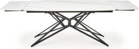Rozkladací jedálenský stôl Alfredo 160/240 cm biely mramor/čierny