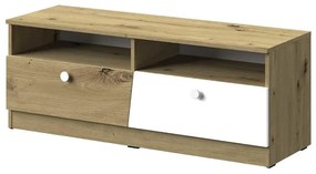 TV stolík Nero 08 dve zásuvky – Biely Mat