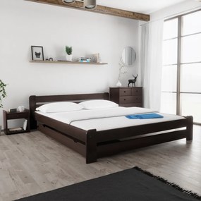 AKCIA Posteľ Laura 180 x 200 cm, orech II. kvalita Rošt: Bez roštu, Matrac: Bez matraca